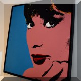 A03. Framed Audrey Hepburn print 36.5” x 36” 